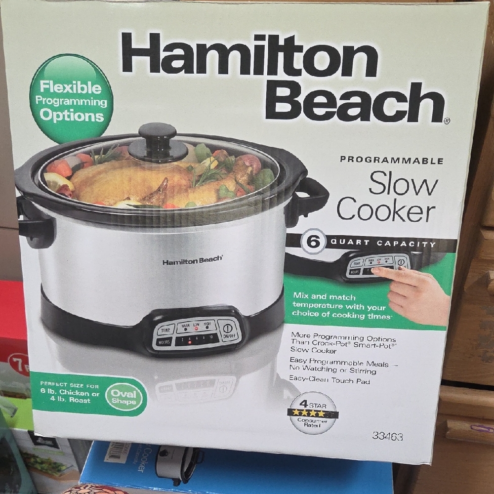 Hamilton Beach Stainless Steel and Black Programmable Slow Cooker